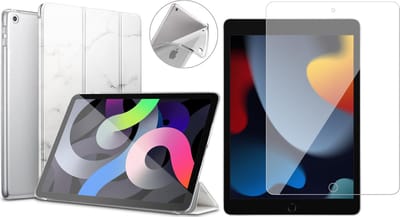 Book Case geschikt voor iPad 2022 / 2021 / 2020 10.2 inch - Marmer Trifold Hoes