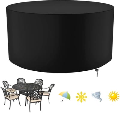 Ynkkvre - Tuinmeubelhoes - Buitenhoes voor tafel - Weersbestendige Beschermhoes - 420D Oxford stof met PVC coating - Windbestendig trekkoord ontwerp - Eenvoudig schoon te maken - Geschikt voor alle seizoenen