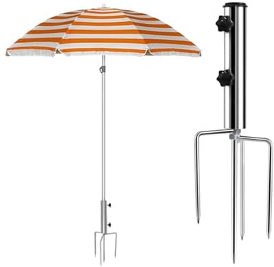 Dailygoods- Parasolstandaard met gazondoorn - 4-voudige verankering - Grondpennen met haringen - Maximale windstabiliteit - Eenvoudige montage - Gazonvriendelijk ontwerp - Parasolhouder