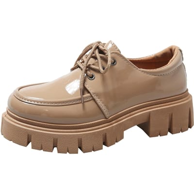 Chaussures pour femmes automne nouvelles chaussures en cuir semelle épaisse plate-forme à lacets escarpins décontractés 41