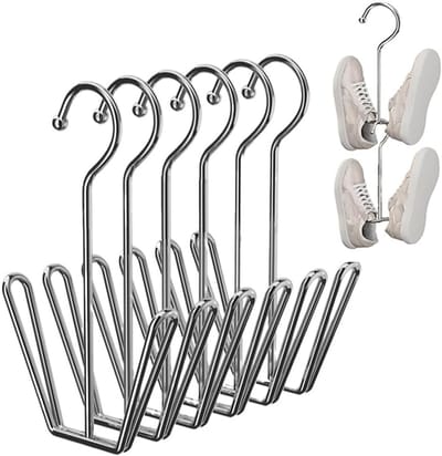 Daity 6-delige set - Roestvrijstalen schoendroogrek - schoendisplayhaken - schoendroogrek
