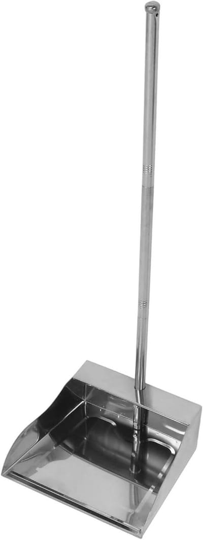 Roestvrijstalen Vuilblik - Stoffer en blik - Buiten en binnen - Ergonomisch ontworpen - Grote capaciteit - Zilver