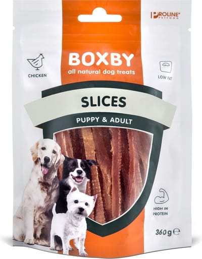 Boxby Slices - Hondensnacks - Kip 360 g Valuepack