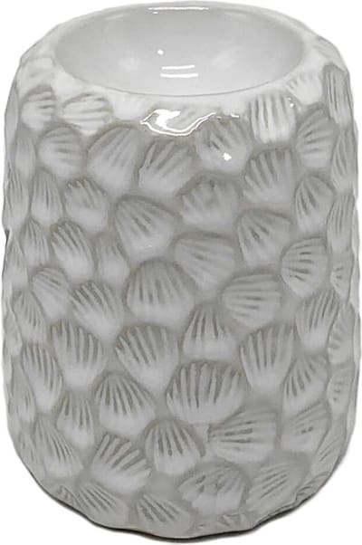 HomeBound by KY | Aardewerk brander Honeycomb wit | 9,5x9,5x11,8cm | brander aardewerk wit honeycomb