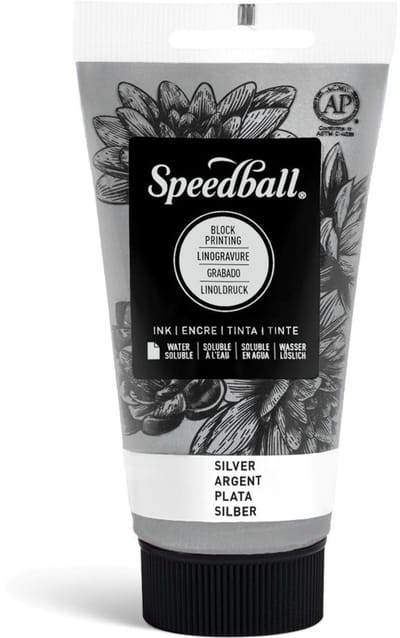 Water-soluble bloc printing ink silver - Speedball