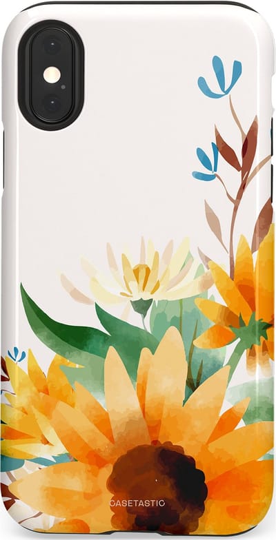 Casetastic Hoesje Geschikt voor Apple iPhone X/Xs - Stijlvolle Beschermende Duo-layer Case - Stralend geel