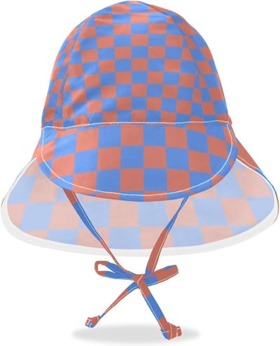 Zonnehoed Kinderen - Baby emmerhoed - Buitenactiviteiten Zomer - UPF 50+ Bescherming - 48-56.9 cm - Blauw Oranje