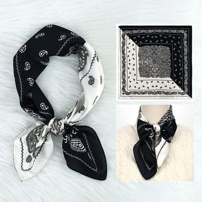 Dames Sjaal - Sjaals - Stola - Vierkante doek - Elegant Stijlvol Dames haar sjaal - Satijn zijde - Hals sjaaltje - Sjaaltje Satijn - Neksjaaltje - Omslagdoek Modesjaals - Neksjaal - Dames Halsdoek -Dame -44，70*70CM