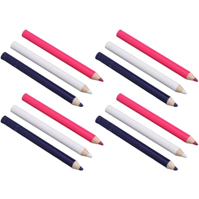 12 stuks Naaipotlood Stofmarkeerpotloden Kleermakers krijtpen voor naaister Quilten Knutselen 4 stuks Wit 4 stuks Blauw 4 stuks Roze