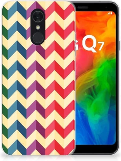 LG Q7 TPU bumper Zigzag Multi Color