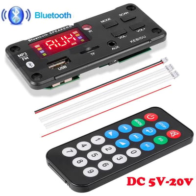 Draadloos Bluetooth 5.0 9V-24V MP3 WMA Decoderbord Auto Audio USB TF FM Radio Module Kleurenscherm MP3 Speler met Afstandsbediening zomp kleur