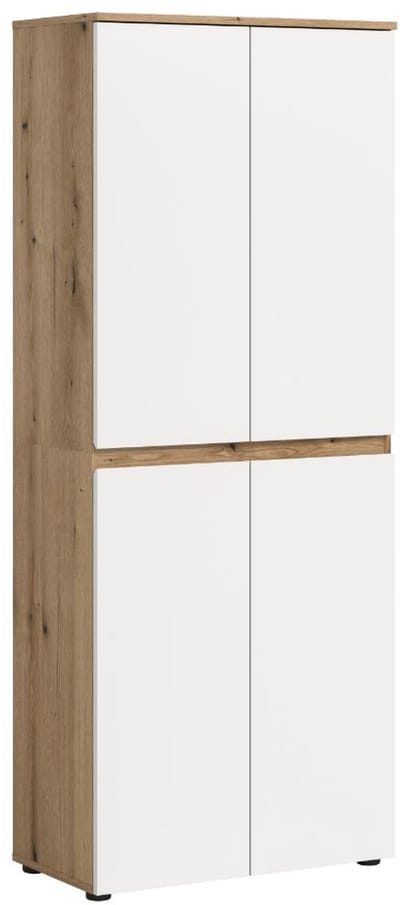 Scarpa kledingkast 4 deuren eik decor, wit.