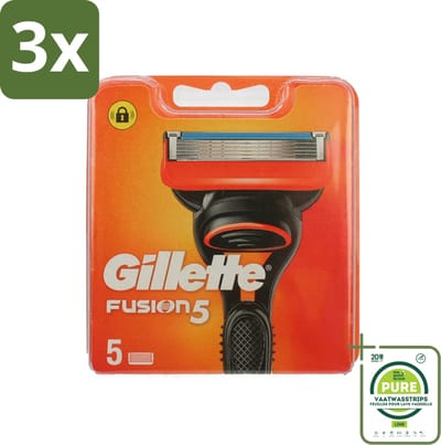 3 x Gillette - Fusion 5 - Navulscheermesjes - 5 Navulmesjes - Grootverpakking - Scheermesjes - Gillette Fusion 5 - Glad Scheerresultaat - Scheermes - Scheerapparaat
