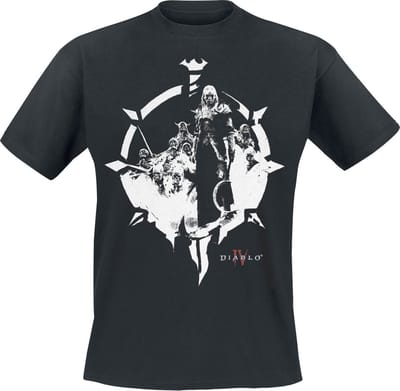 Diablo 4 - Necromancer T-shirt zwart L - Katoen - Fan merch, Gaming