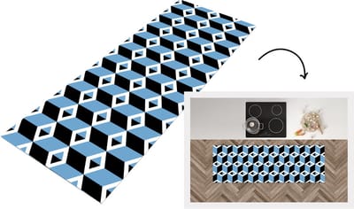 Keukenloper - Loper keuken - Blokken - Patronen - 3D - 150x50 cm - Keukenloper vinyl