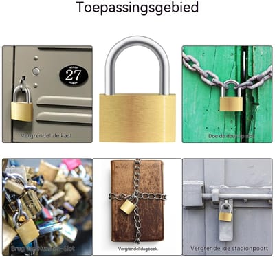 carmdering - Massief Messing Hangslot Set - Gelijksluitende Sloten - Veiligheidssloten - Gelijksluitend Systeem - Weerbestendig Ontwerp - Massief Messing - Corrosiebestendig - Voor Binnen En Buiten Gebruik - 4 Stuks