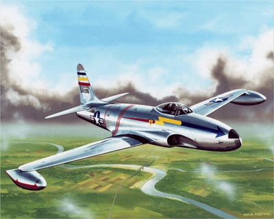 Thijs Postma - TP Aviation Art - Poster - Lockheed F-80B 36ste Fighter Group USAF - 40x50cm