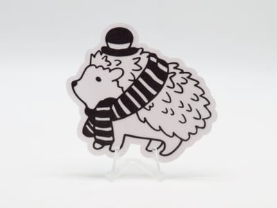 Modieuze Egel Sticker - Dieren in het Dagelijks Leven | Vera's Arts & Dice | Schattige Stickers - Handgemaakte Stickers - Journaling - Bullet Journal - Scrapbooking - Leuke Stickers - Laptop Sticker - Telefoon Sticker