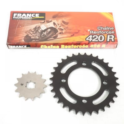 Kit chaîne FE 14x32 Pas 420 pour moto enfant Yamaha 80 PW 1983 à 1986 Neuf