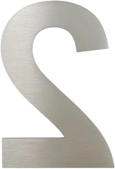 Huisnummer Sticker - Adres Sticker - Huis Aanduiding - Zelfklevend Metaal - 3 inch - Nummer 2