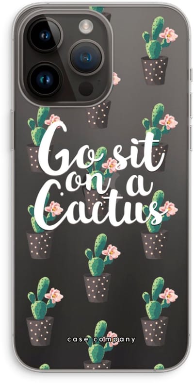 Case Company® - Hoesje geschikt voor iPhone 14 Pro Max hoesje - Cactus quote - Soft Cover Telefoonhoesje - Bescherming aan alle Kanten en Schermrand