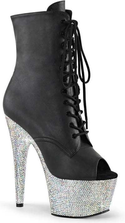 Pleaser - BEJEWELED-1021-7 Plateau Laarzen, Paaldans schoenen - US 5 - 35 Shoes - Zwart