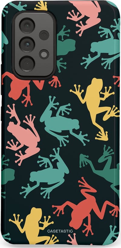 Casetastic Hoesje Geschikt voor Samsung A53 - Stijlvolle Beschermende Duo-layer Case - Regenwoud Kikkers