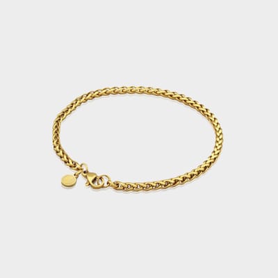 Wheat Armband 3 mm - Gouden Schakelarmband - 21 cm lang - Armband Heren - Olympus Jewelry