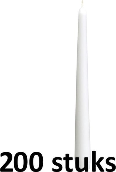 200 stuks dinerkaarsen wit 245/23 (7 uur)