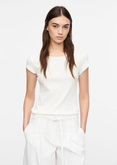Geribbelde T-shirt met bubbels voor dames COMMA