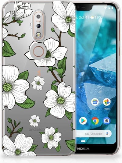 TPU Hoesje voor Nokia 7.1 TPU Case Dogwood Flowers