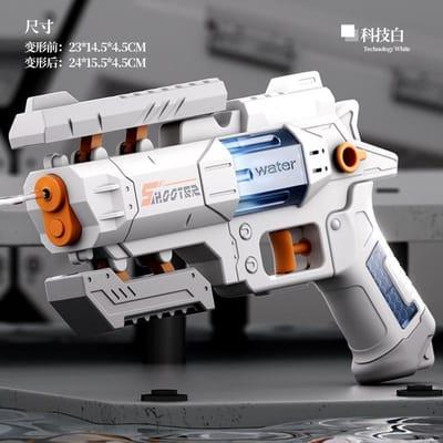 Pistolets à Eau Déformables Pistolet Jouet Pistolets à Eau Jeux de Tir Piscine Plage Été Jouets Extérieurs Pistolet Blaster à Eau Idéal pour Enfants Adultes white