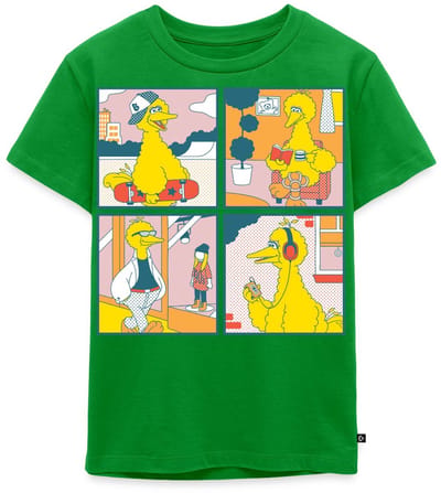 Sesamstraat Bibo Striptegels Premium T Shirt Kinderen