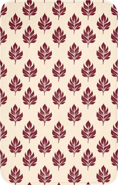 WC mat 50x80 cm - Antislip - Botanisch - Patroon - Bordeaux - Toiletmat - Vloermat - Douchemat - Toilet tapijt - Toiletmatten