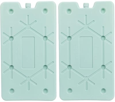 Excellent Houseware Koelelement Ice Pack - 2x - mintgroen - polyethyleen - 350 gr - 24 x 14 x 1.5 cm