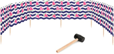 Garronda 8m Strand Windscherm Met Stokken - Windscherm Strand – Windscherm – Rubberen hamer – Watermeloen-2 – GD-EX-Wb-8m