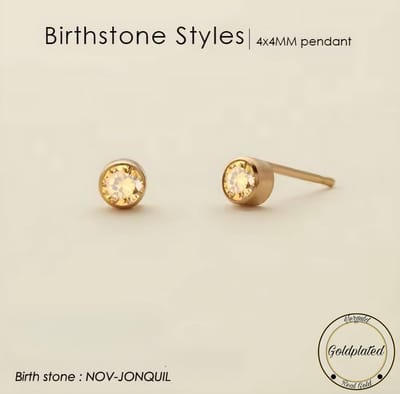 Borasi Birthstone Oorbellen November | Goldplated | Goudkleurig | Dames Sieraden |