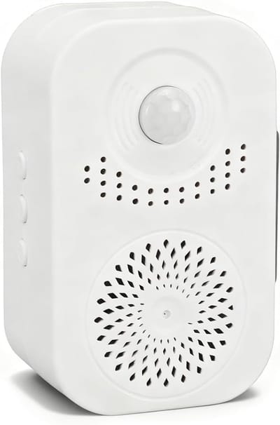 Deurbel met sensor - Welkomstmelder - Gasten verwelkomen - Opneembare stem - 12 x 7 x 5 cm - Wit
