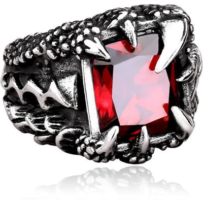 Vintage Viking Drakenklauw Steen Ring Voor Mannen Jongen Roestvrij Staal Punk Rock Scandinavische Stijl Ringen Mode Sieraden Cadeau Dropshipping 15 gray