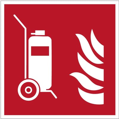 Mobiele brandblusser bord – F009 | gecoat dibond materiaal | 10 x 10 cm