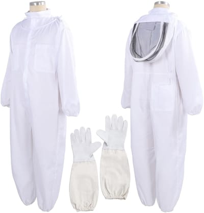 Dailygoods- Bijenpak Professioneel - Imkerkostuum - Geventileerde Sluierkap - Handschoenen - Volledig Lichaam - Polyester Katoen - Imkerpak