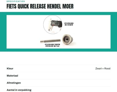 Dailygoods- Quick Release - Fiets Snelkoppeling - Antislip Moer - Aluminium Constructie - Lichtgewicht - 2 Stuks