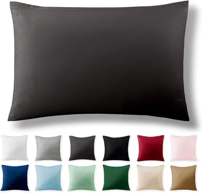 Famanu - Kussenslopen 40x60 cm antraciet, 100% katoen renforcé met YKK ritssluiting, hypoallergeen zonder chemicaliën, set