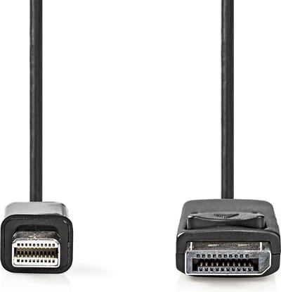 Nedis Mini DisplayPort-Kabel - DisplayPort 1.2 - Mini-DisplayPort Male - DisplayPort Male - 21.6 Gbps - Vernikkeld - 2.00 m - Rond - PVC - Zwart - Label