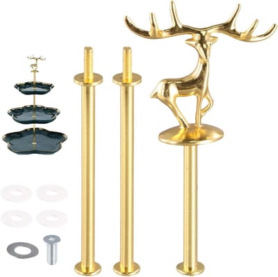 Bouwset voor taartstandaard met 3 verdiepingen, stevige metalen stangen, ideale decoratie voor bruiloften, verjaardagen en feesten, stabiele en stijlvolle taarthouder