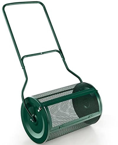 Compoststrooier 80 liter met U-greep en metalen rooster - Tuinstrooier voor gazon en tuin