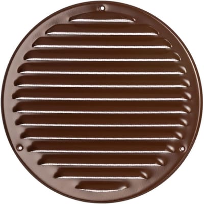 Ventilatierooster Bruin - Metalen Rooster - Ventilatie Buiten - Met Muggengaas - Ø 200mm - Bruin