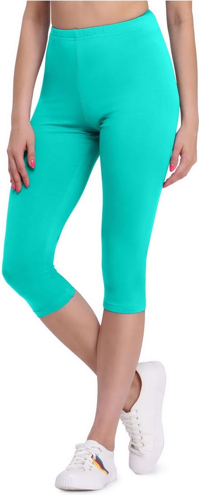 Bellivalini BLV-BLV50-148-LE Dames Capri Leggings - Sport - Vrijetijdsbroek - 3/4 Lengte - Viscose - Sporbroek - Yogabroek - Munt - XS