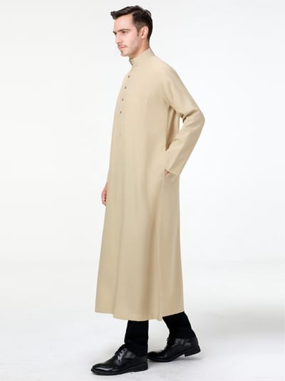Livano Arabisch Mannen Kaftan - Djellaba Heren - Islamitische Kleding - Moslim Kleding - Alhamdulillah - Wit M