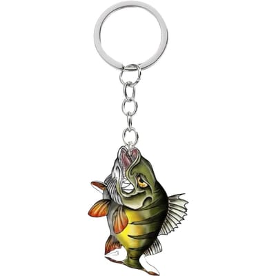Acryl Baars Vissen Enthousiastelingen Sleutelhanger Multifunctionele Sleutelhanger Decoratieve Rugzak Hanger voor Mannen en Vrouwen Cadeau 5cm gray